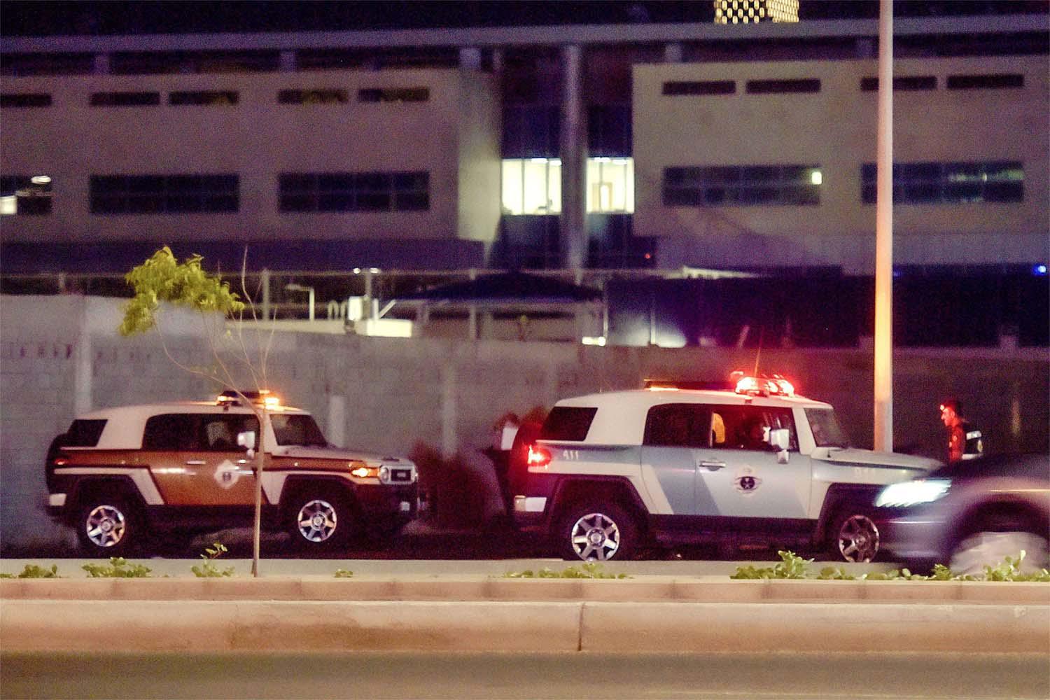 Saudi police patrolling the area of the US consulate in Jeddah