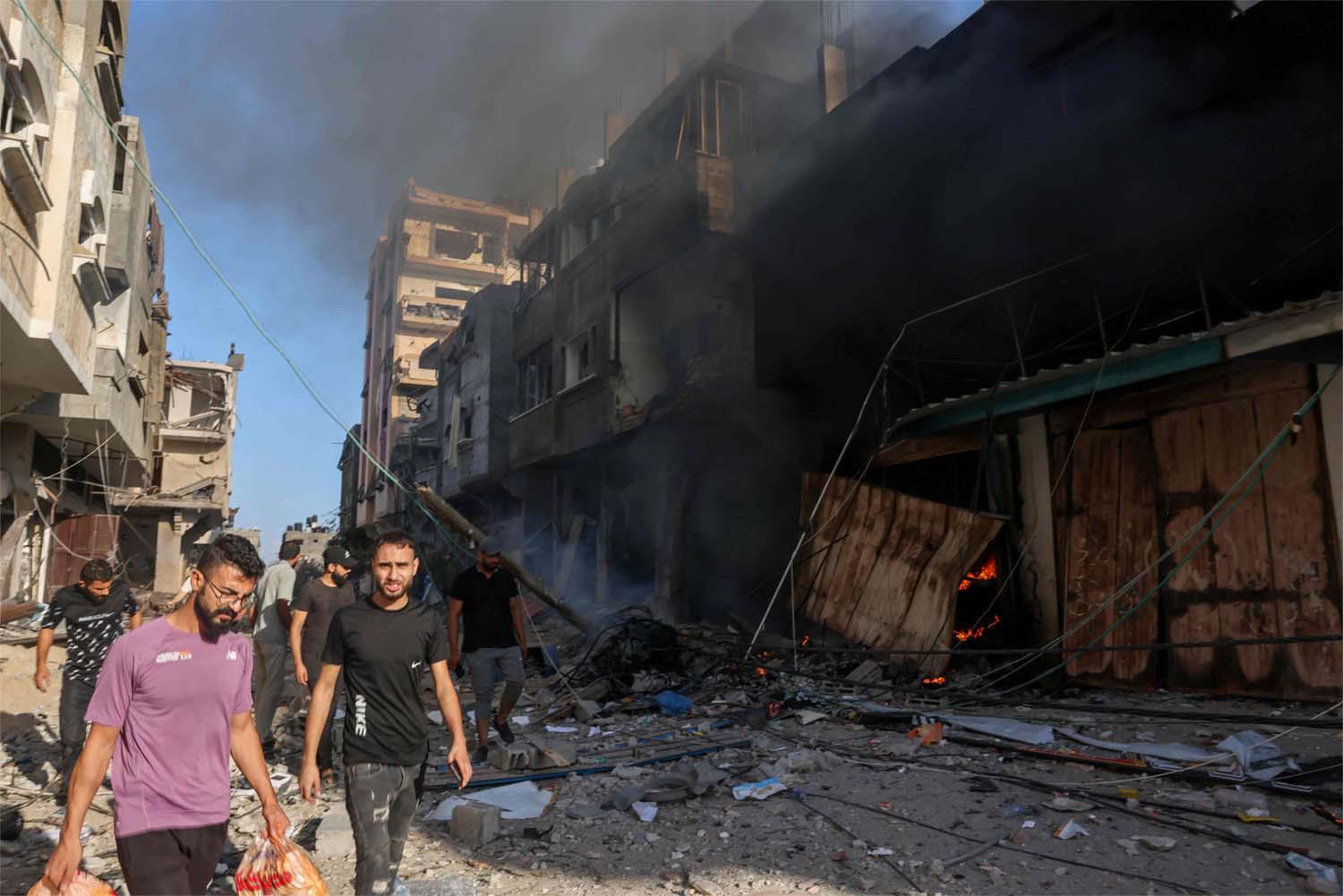 Israel launched by far the most powerful bombing campaign in the 75-year-old history of the Israeli-Palestinian conflict