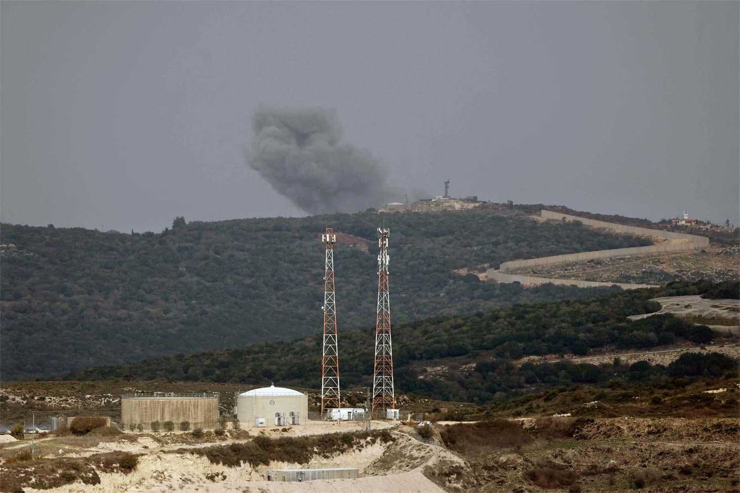Israeli shelling around the southern Lebanese village of Aita al-Shaab