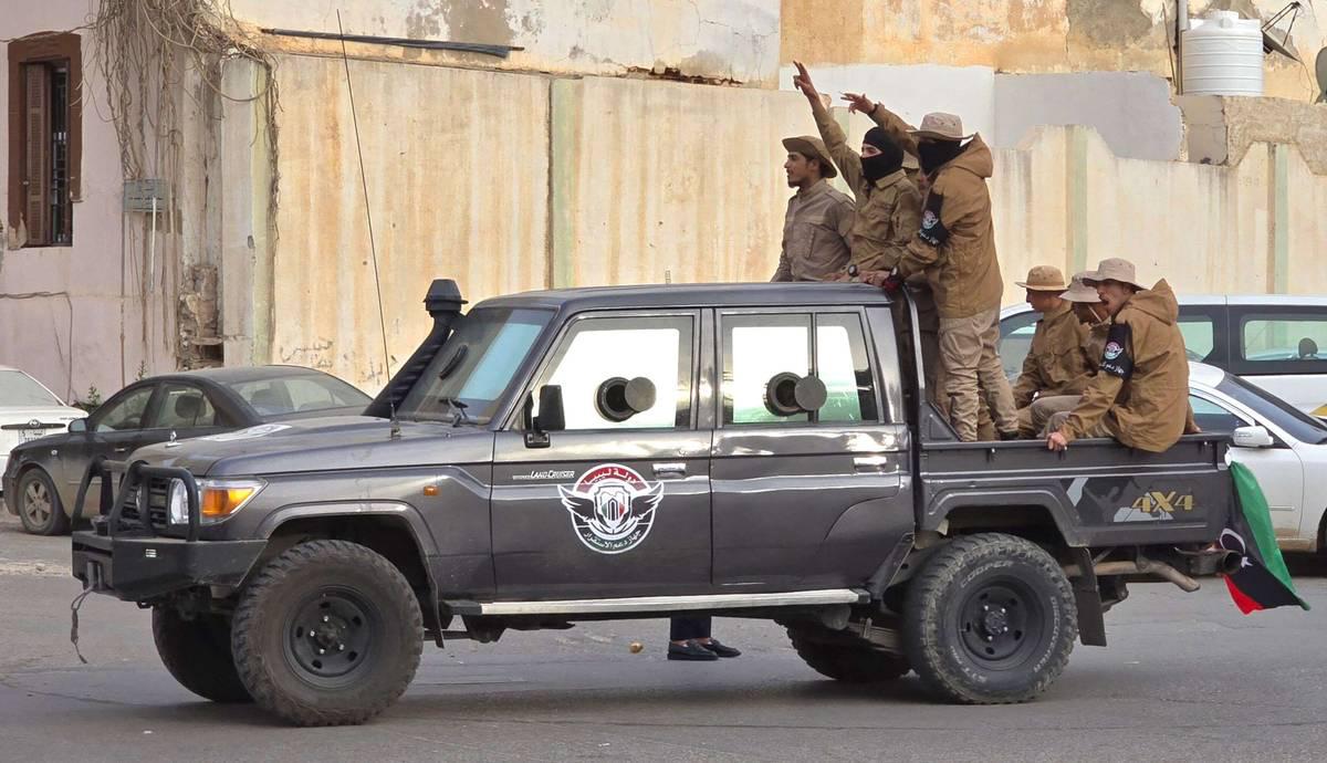 قوات أمن ليبية وسط طرابلس