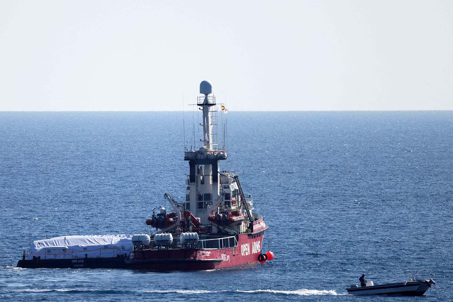 The Open Arms, a rescue vessel owned by a Spanish NGO, departs with humanitarian aid for Gaza from Larnaca
