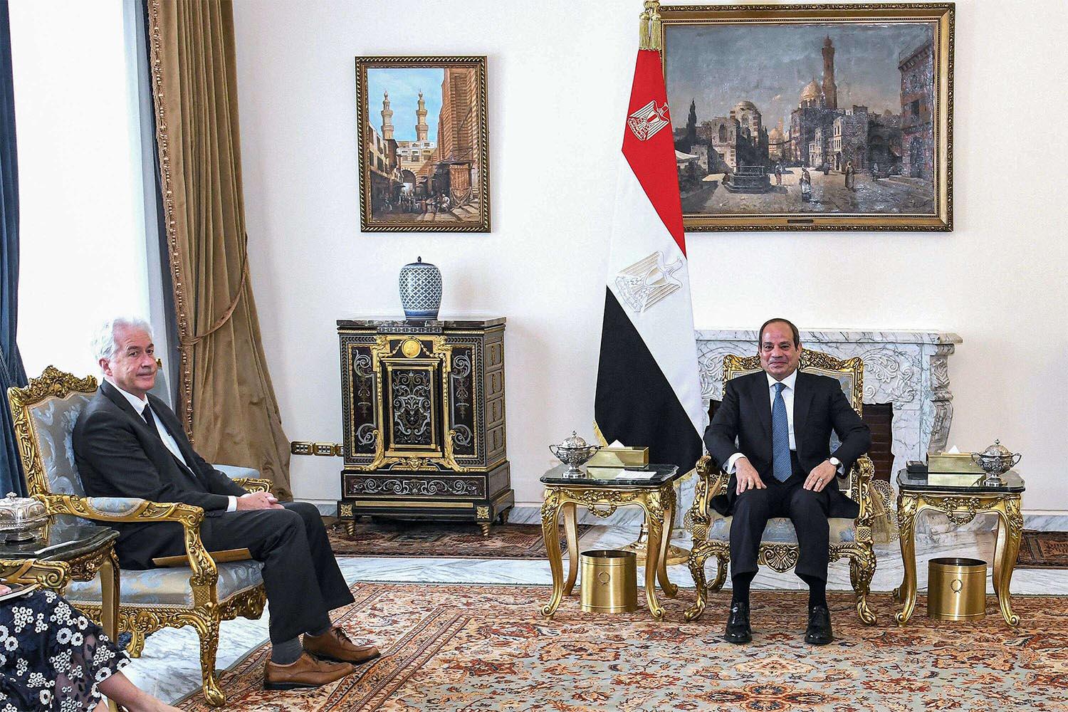 CIA Director William Burns with Egypt's President Abdel Fattah al-Sisi