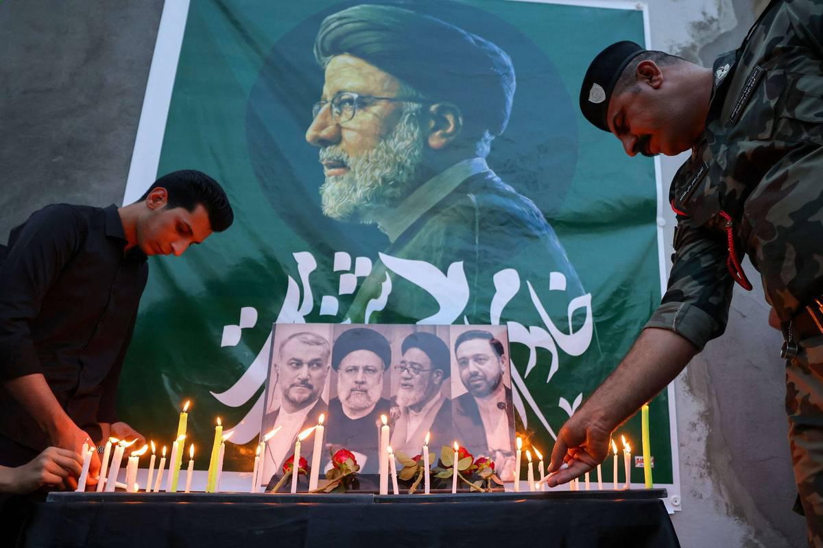 جدارية في بغداد لتأبين الرئيس الإيراني إبراهيم رئيسي