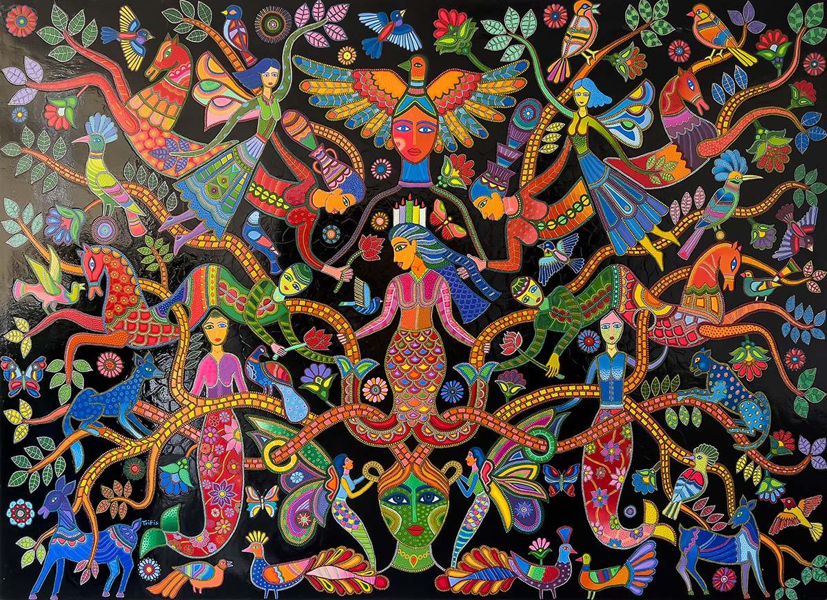 ABDERRAHIM TRIFIS, UNTITLED, Oil on panel 100 x 140 cm 