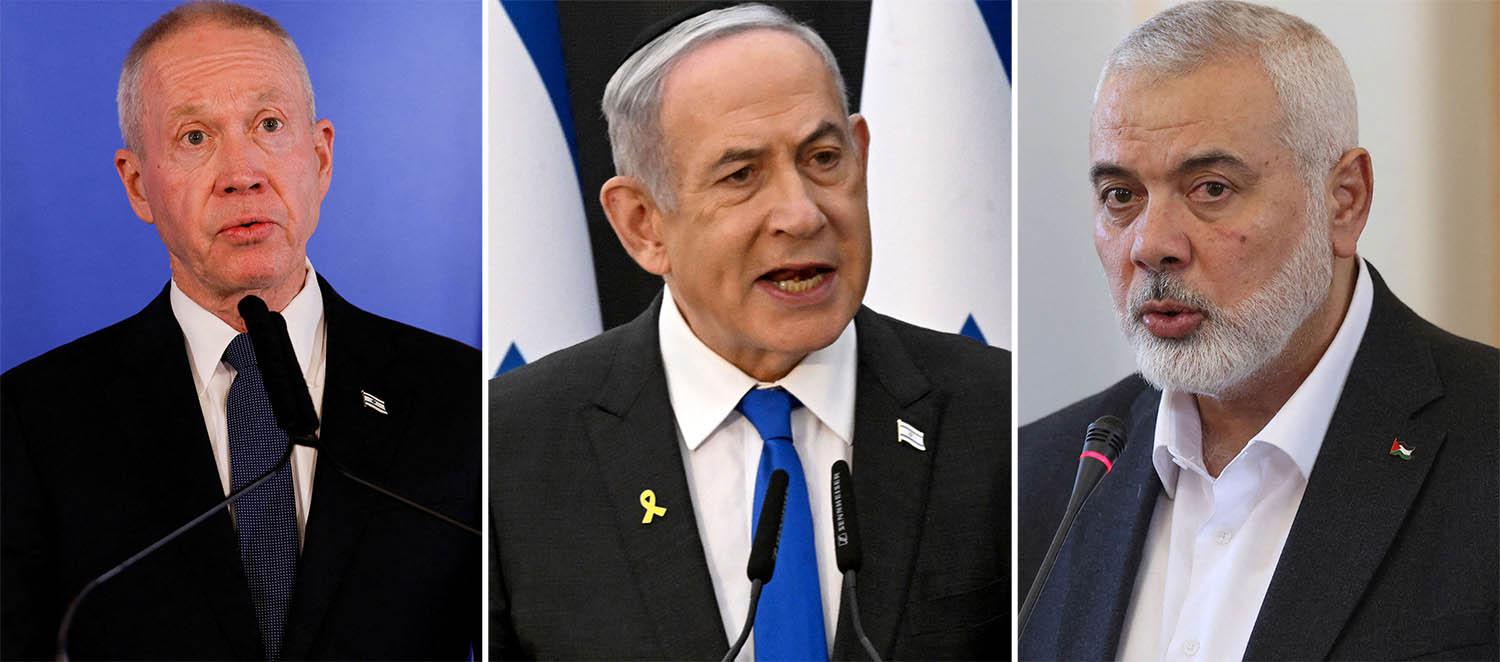 Gallant (L), Netanyahu (C) and Haniyeh