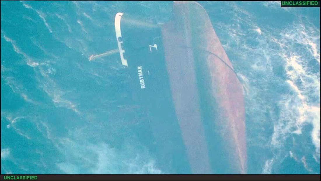 The UK-owned vessel Rubymar had sunk in the Red Sea after being struck by an anti-ship ballistic missile fired by Houthis