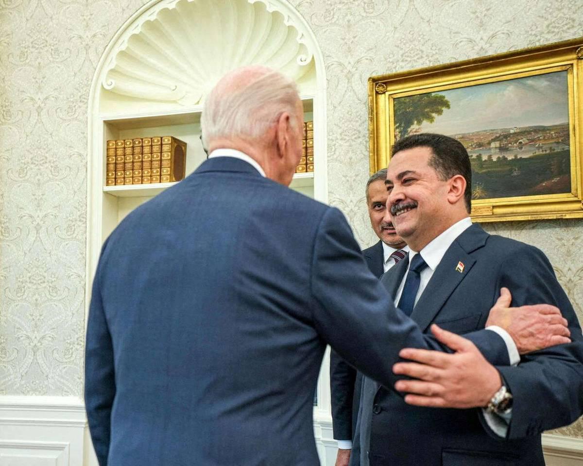 الرئيس الأميركي جو بايدن يستقبل رئيس الوزراء العراقي محمد شياع السوداني