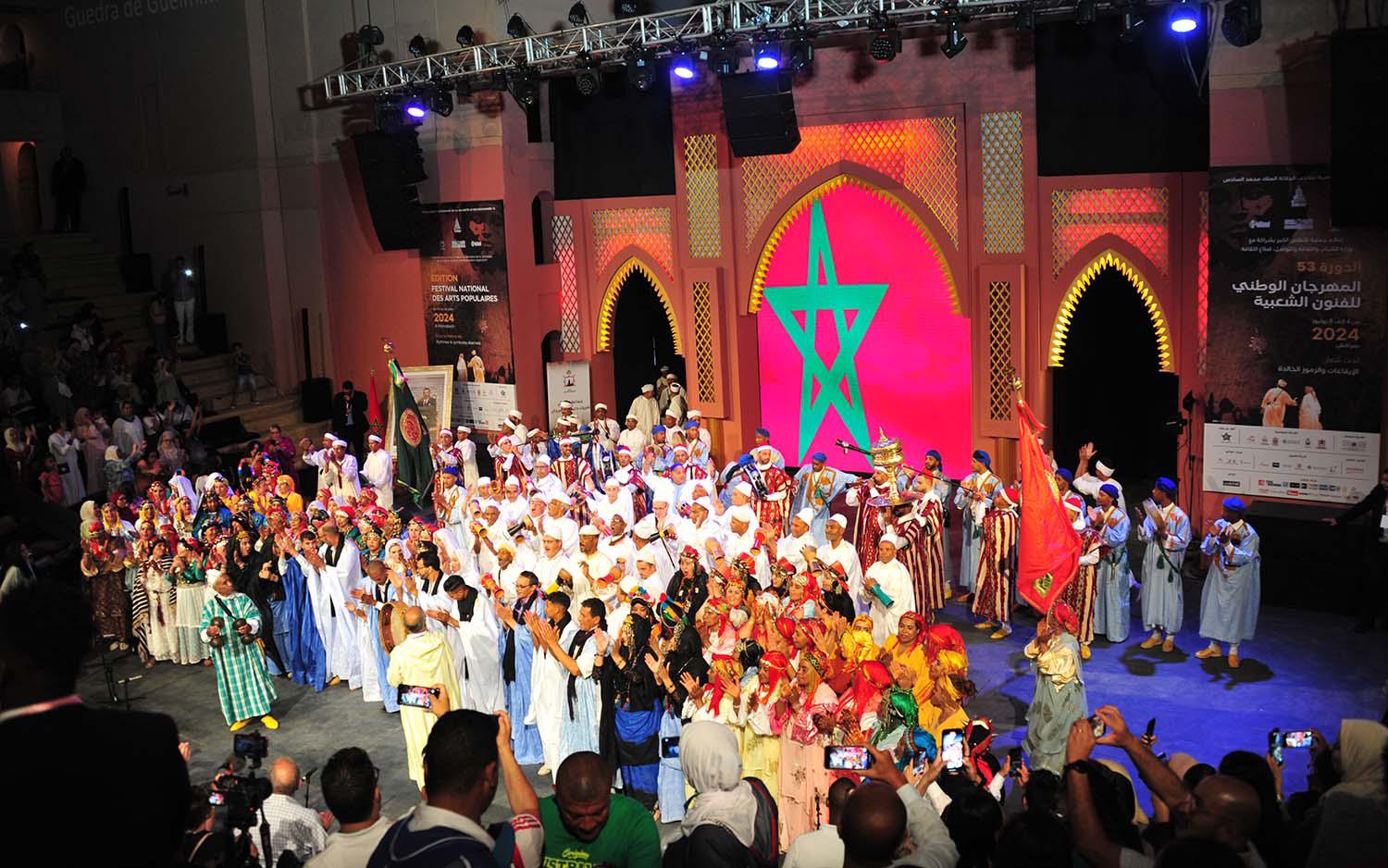 A colourful performance at the end of the opening ceremony of the festival