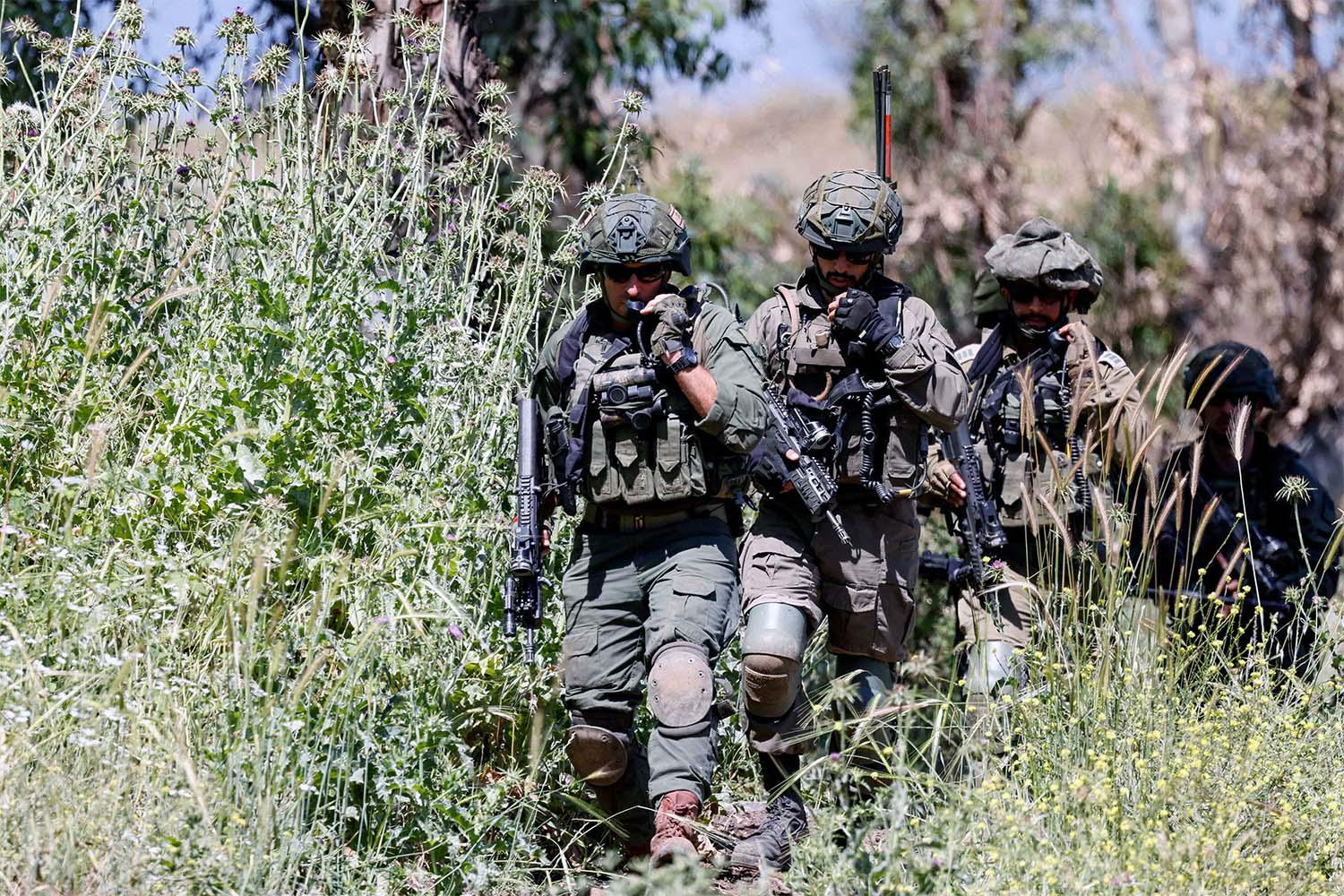 Israeli soldiers in the Golan Heights