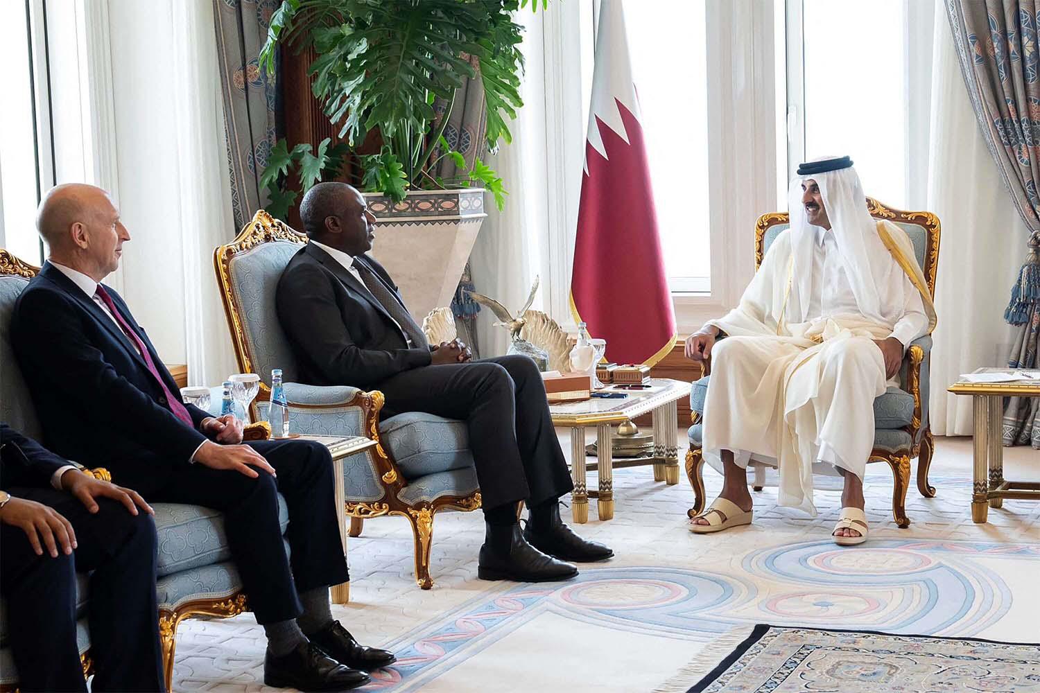 Qatar's emir holding talks with British ministers