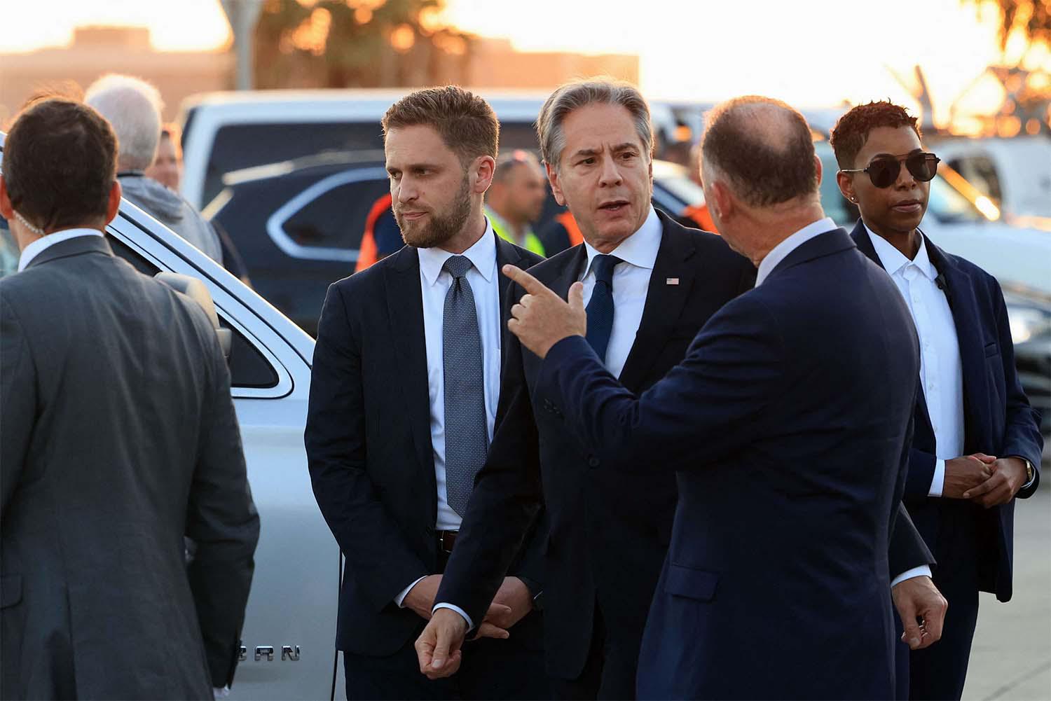 Blinken upon arrival in Tel Aviv