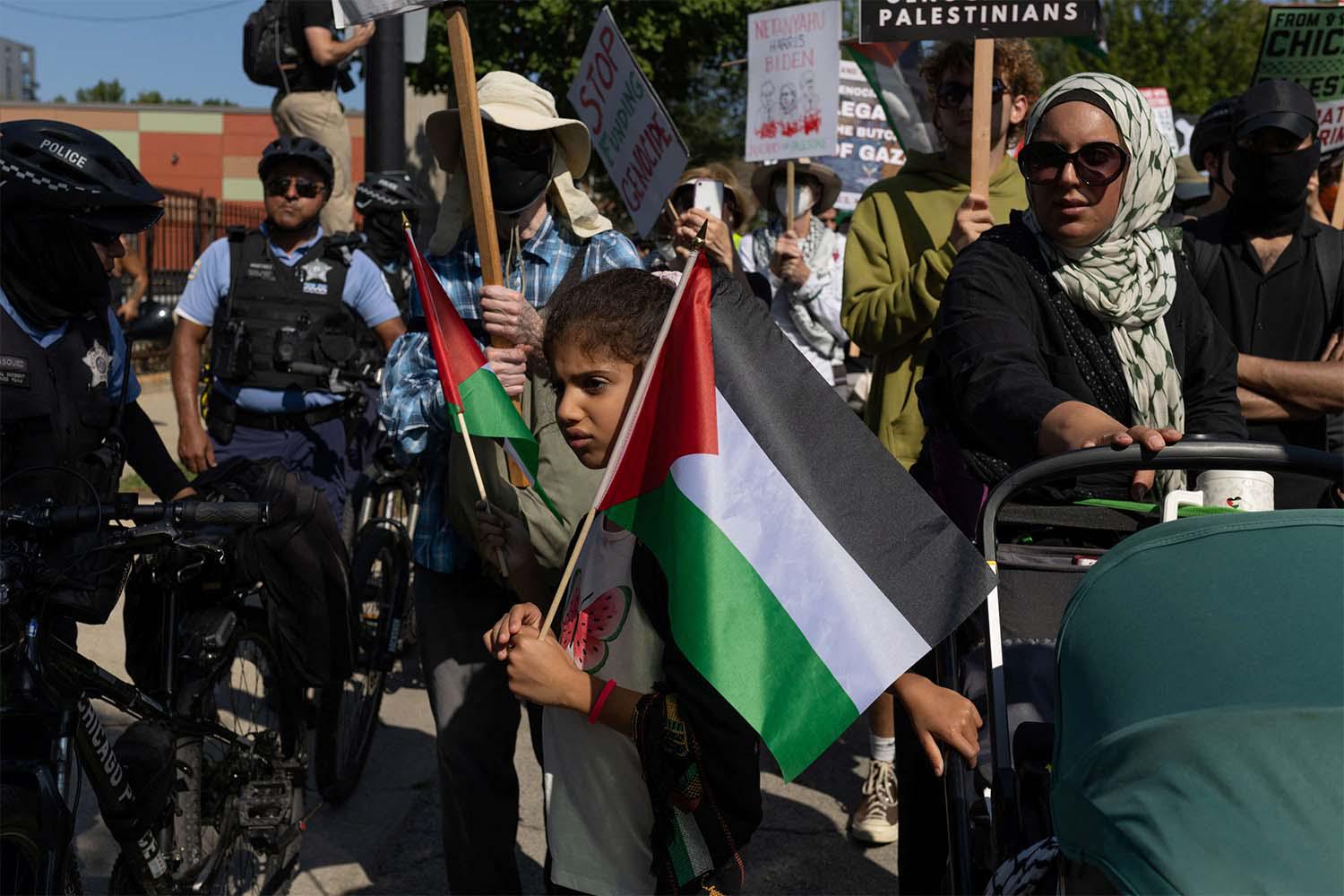 Hours of peaceful demonstrations