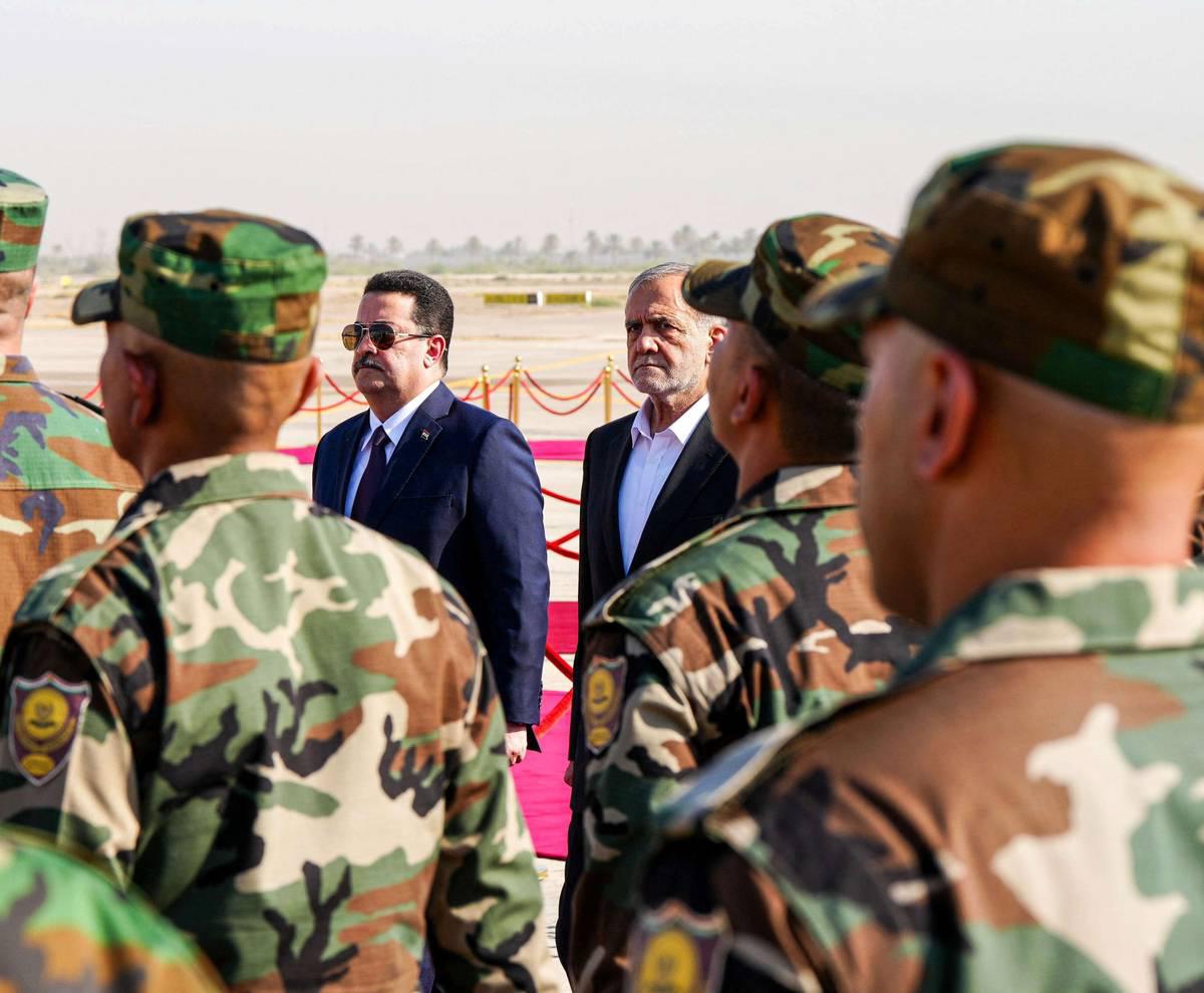 رئيس الوزراء العراقي محمد شياع السوداني يستقبل الرئيس الإيراني مسعود بزشكيان