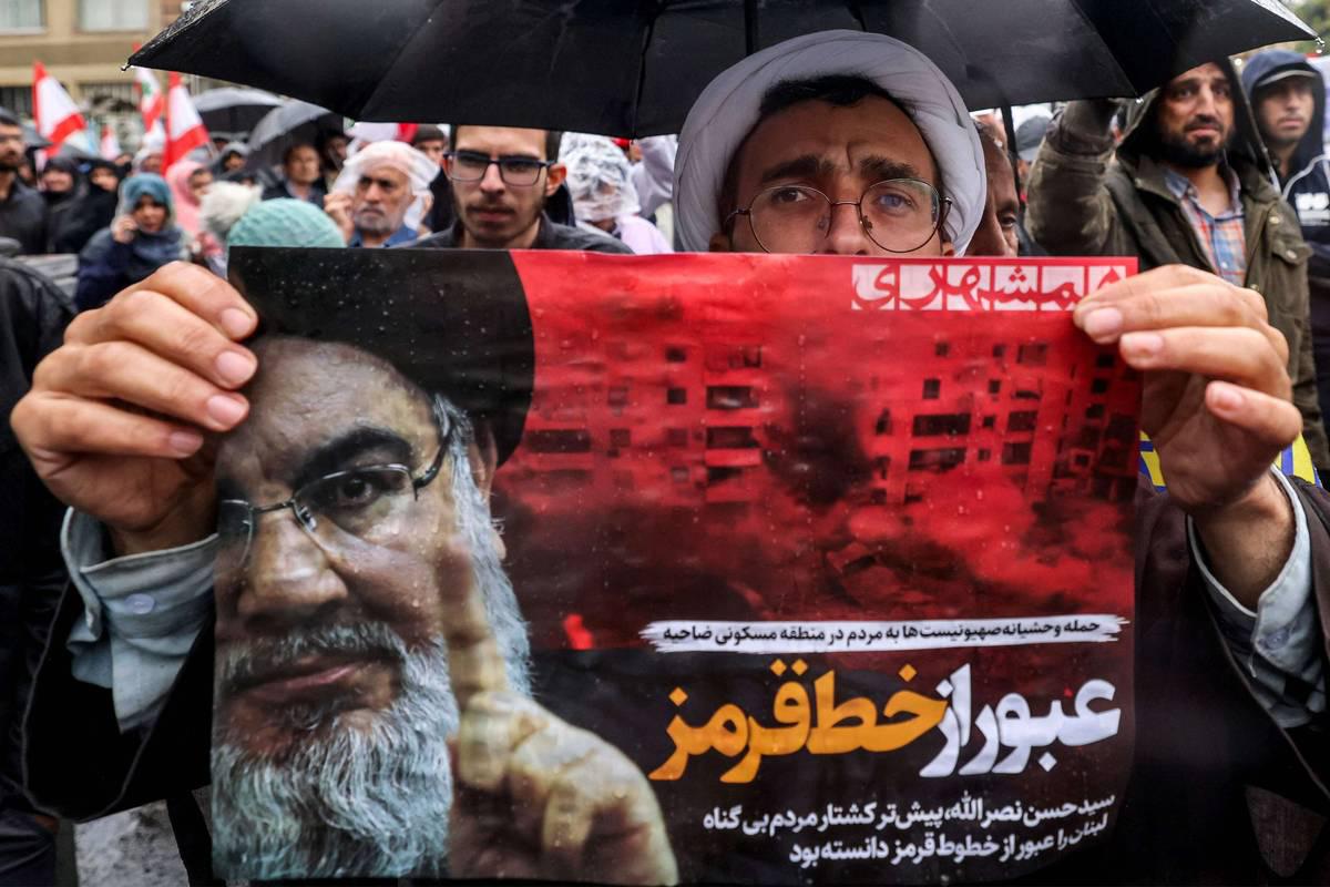 تظاهرة في طهران احتجاجا على اغتيال نصرالله