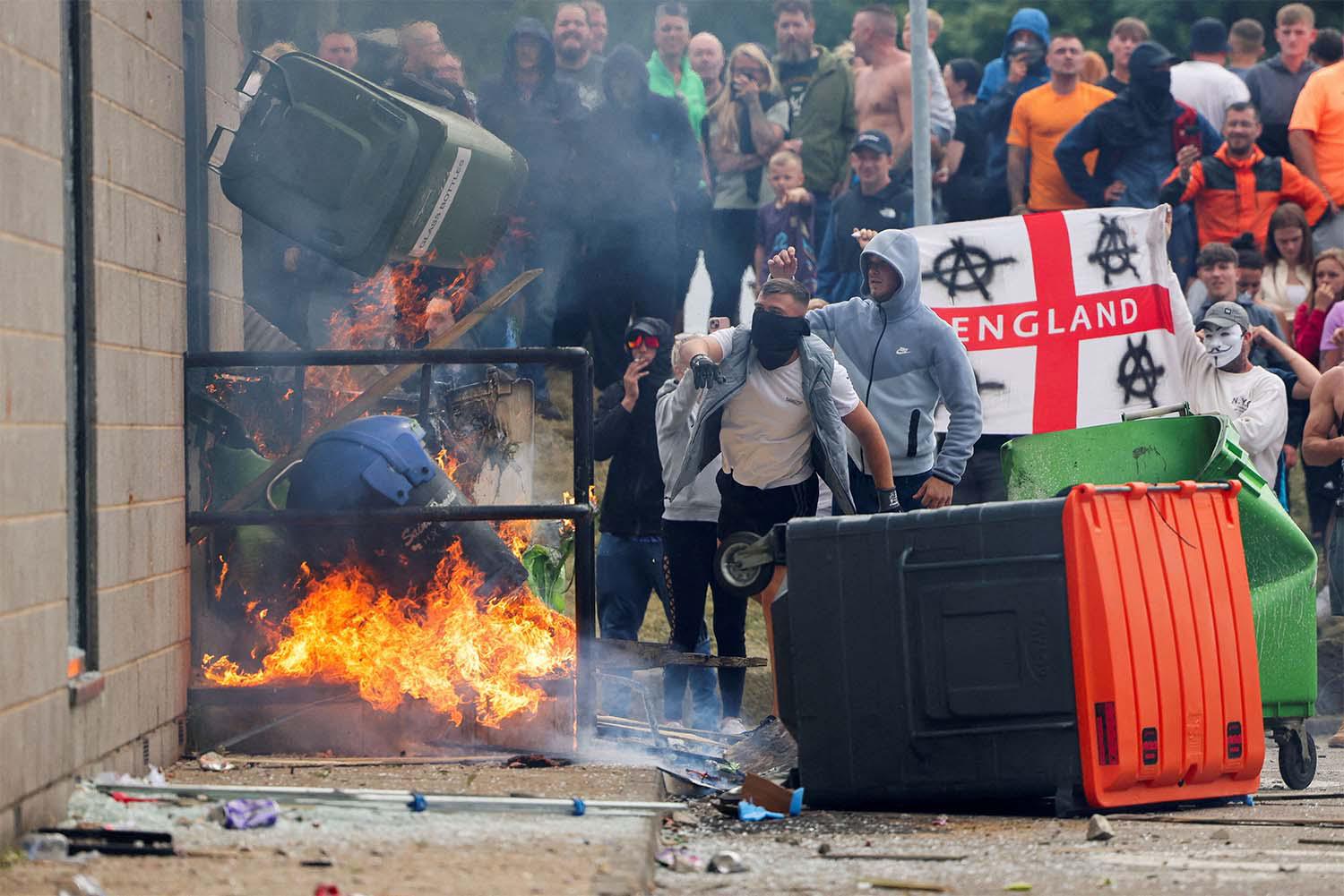 The hotel was targeted by around 400 people during days of rioting involving violence, arson and looting 