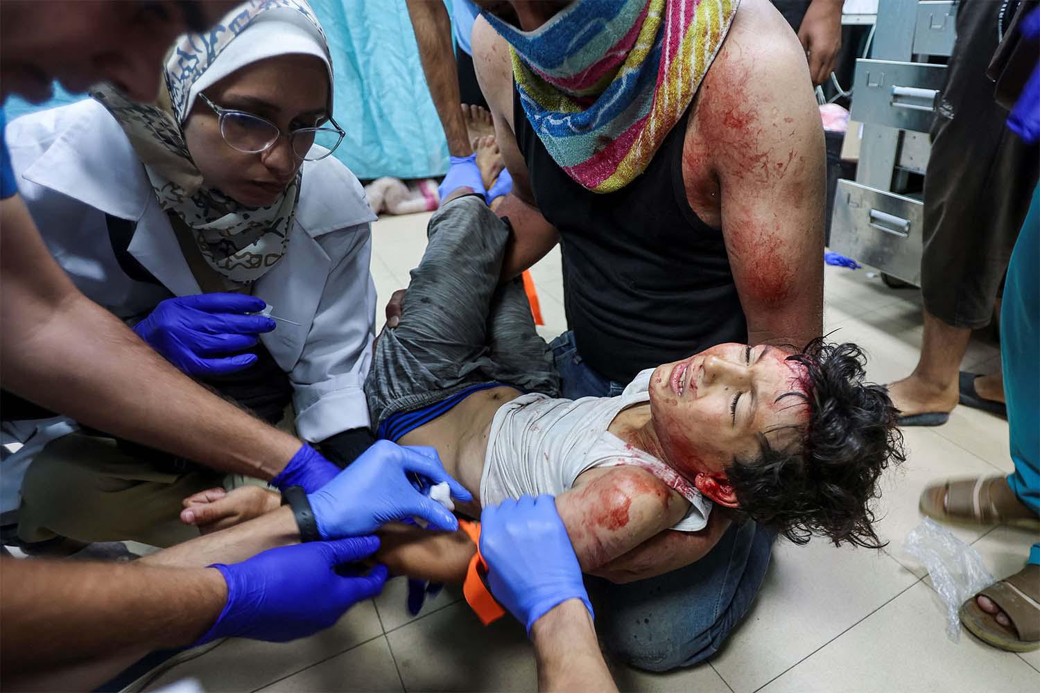 Four children were among the Palestinians killed by Israeli strikes