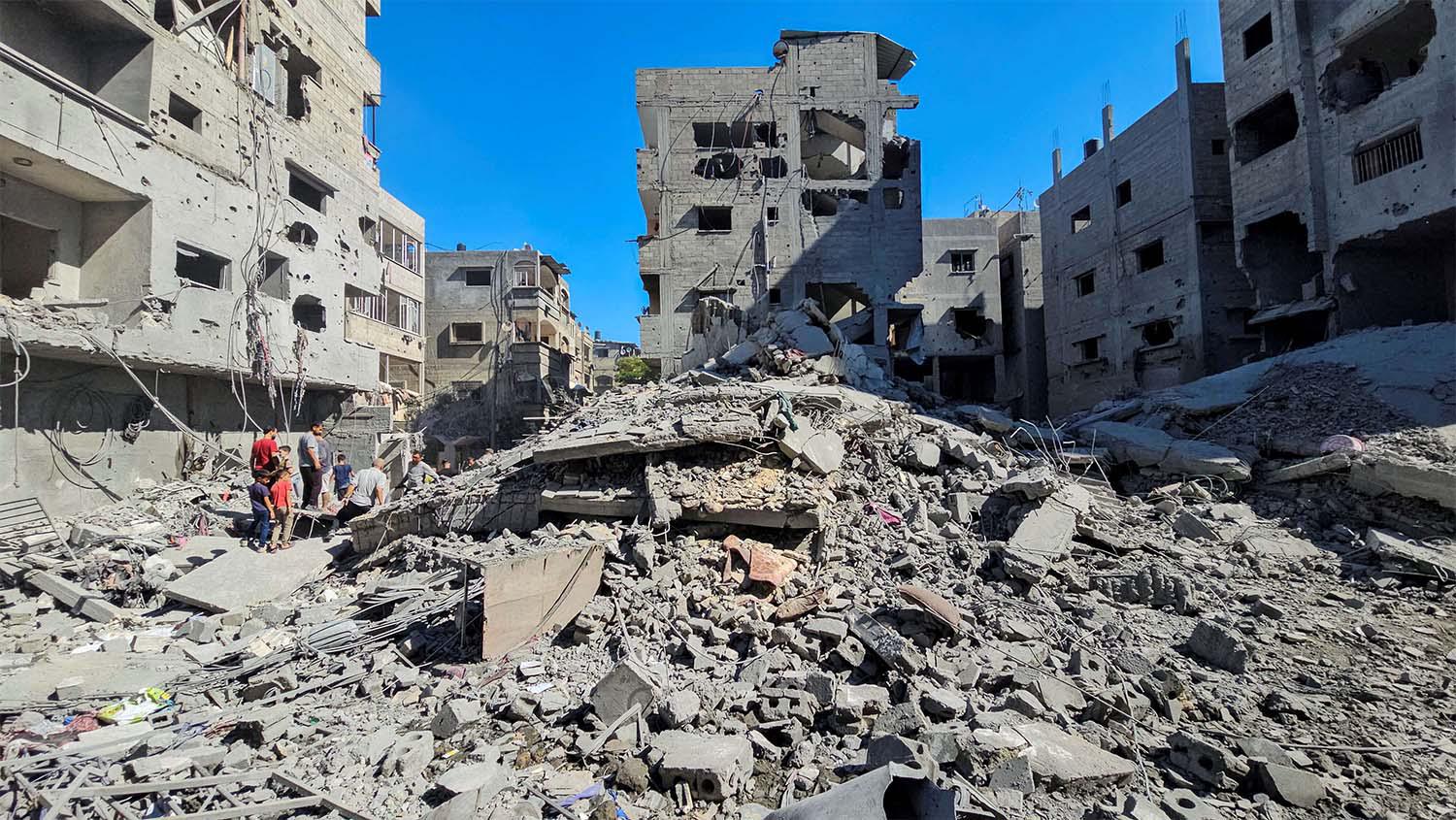 Bombarded neighbourhood in Beit Lahiya
