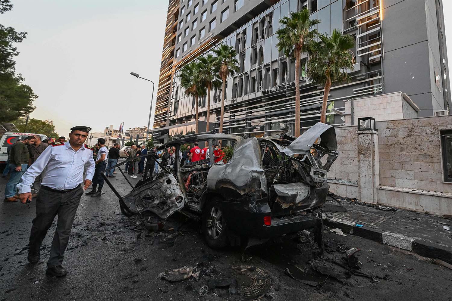 The scene of the missile attack