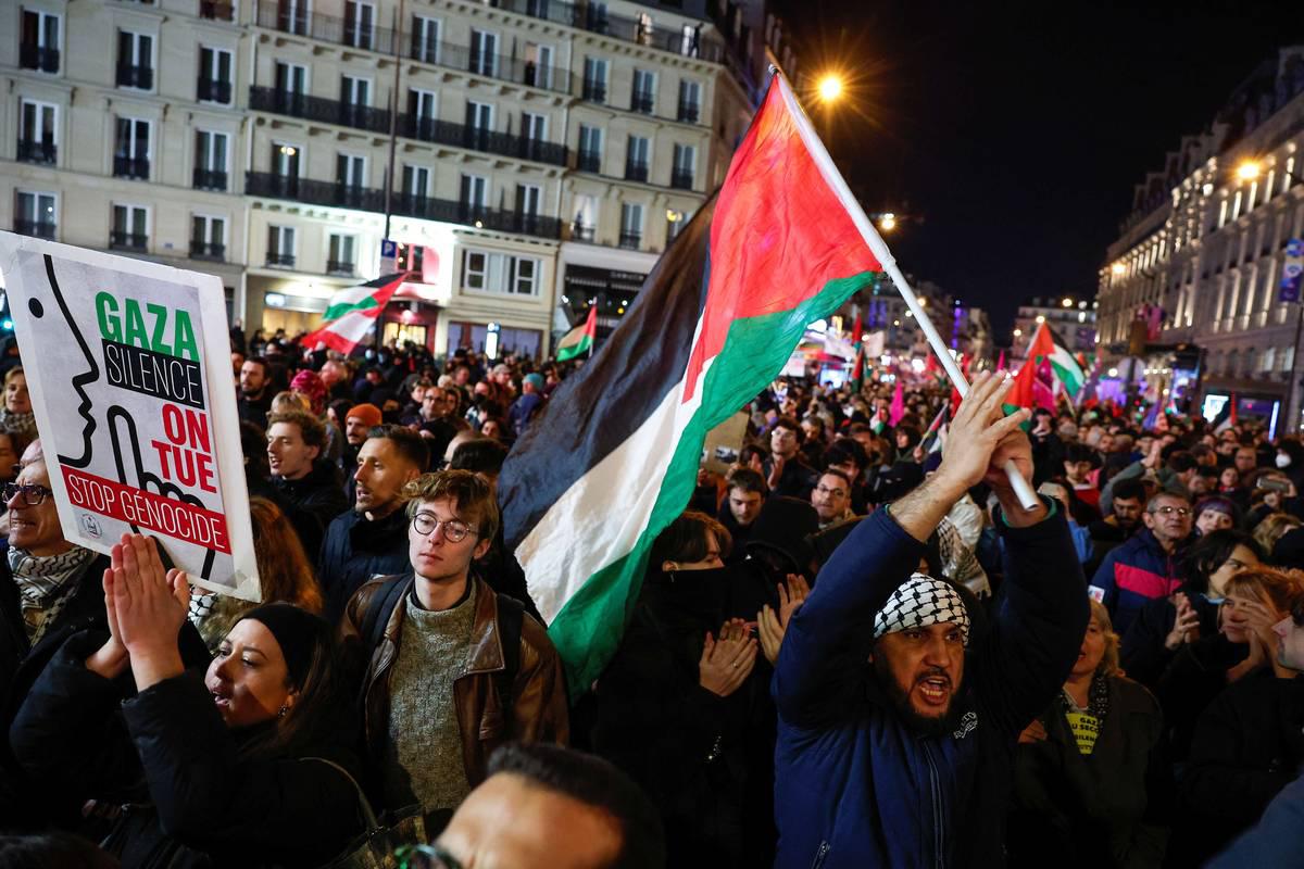تظاهرة داعمة للفلسطينيين في باريس