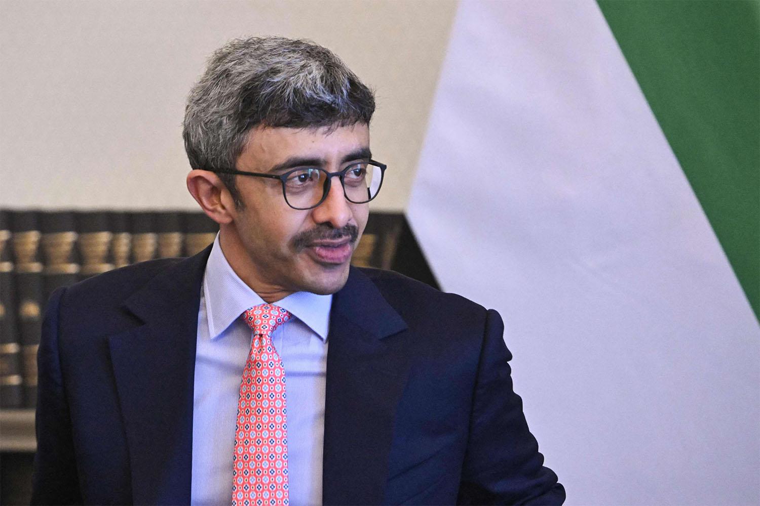 UAE Foreign Minister Abdullah bin Zayed Al Nahyan 