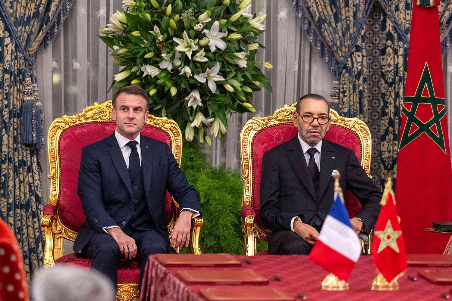 King Mohammed VI with Emmanuel Macron