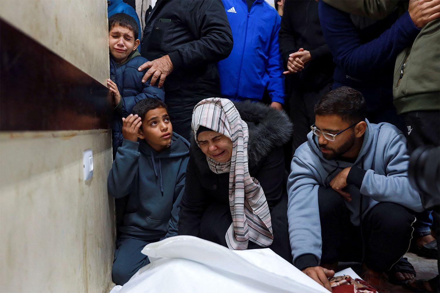 Mourning their dead