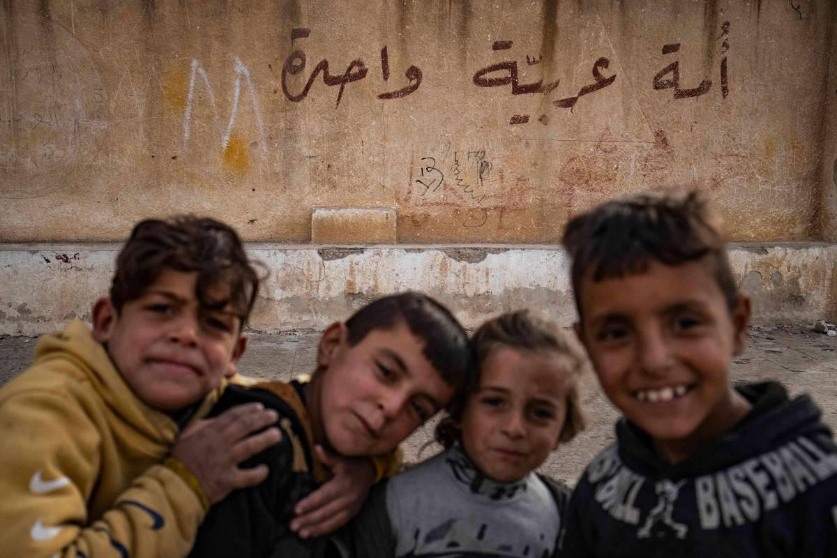 أطفال سوريون في مدرسة