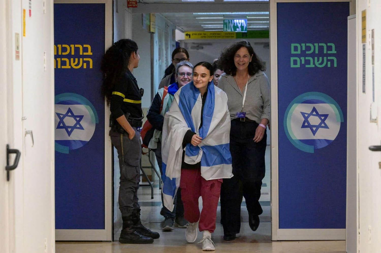 Released British-Israeli hostage Emily Damari arrives at Sheba Medical Center in Ramat Gan, Israel