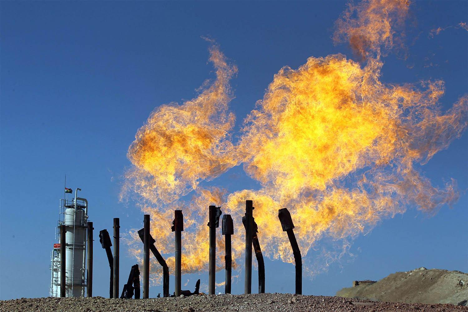 Gas flares at the Havana oil field, west of Kirkuk