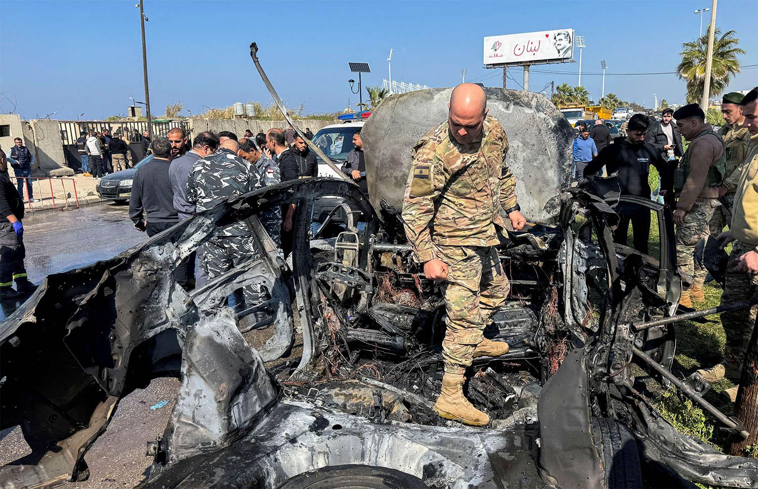 An Israeli strike on a car in Lebanon's southern port city of Sidon targeted Hamas official