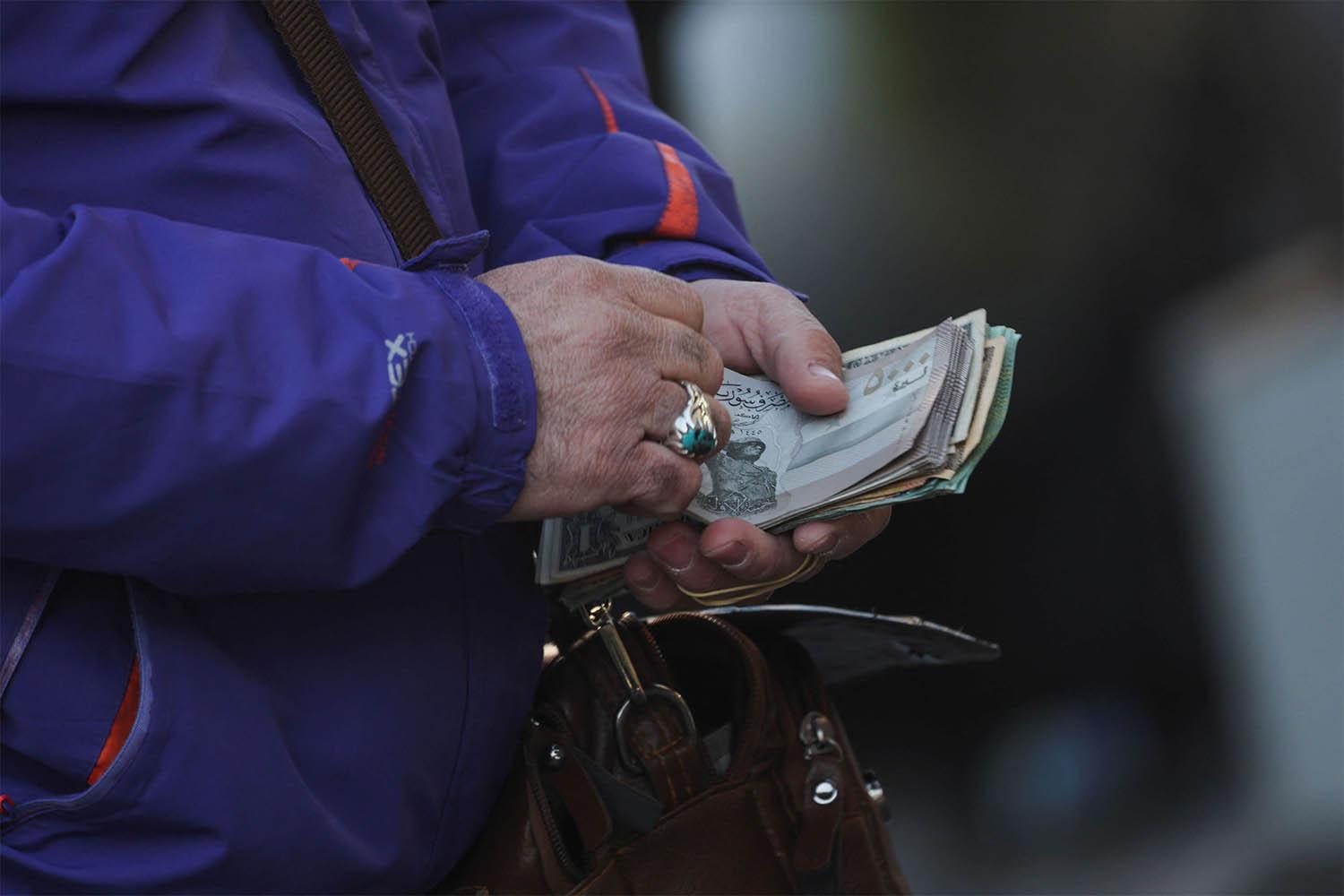The cash arrived via plane at Damascus airport