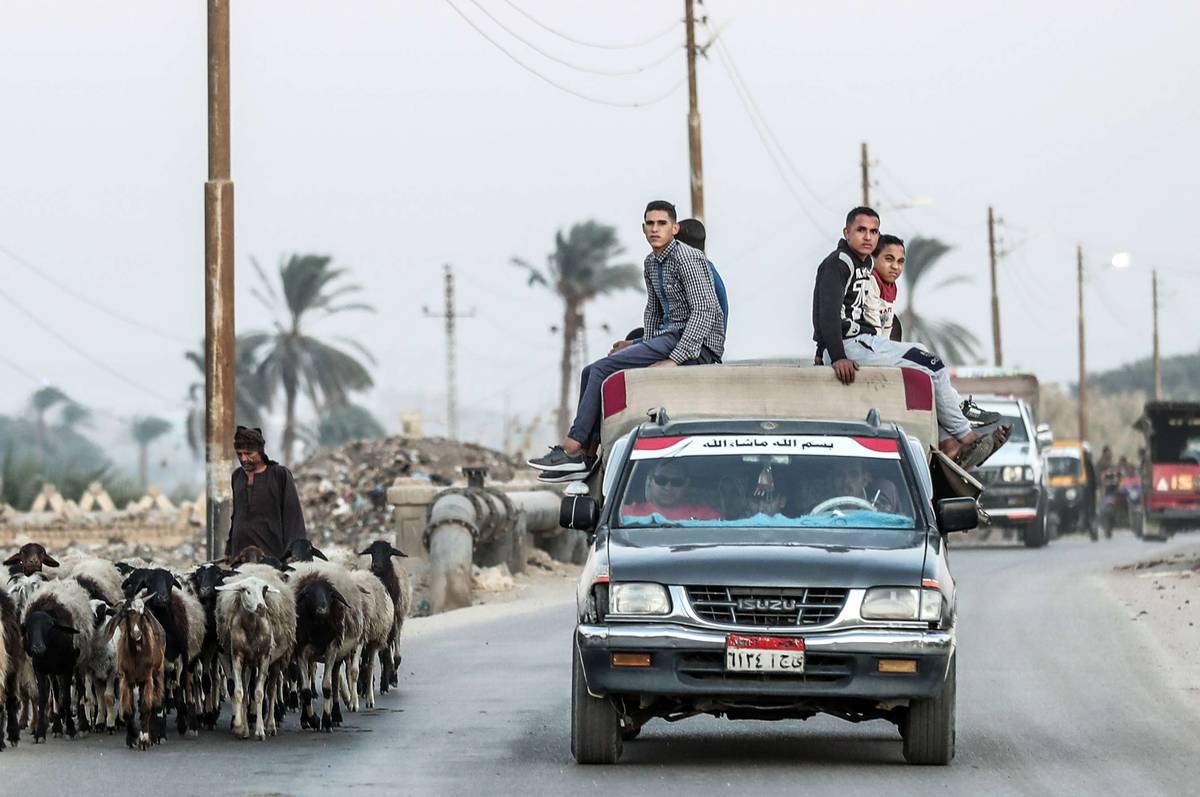طريق مزدحم في مصر