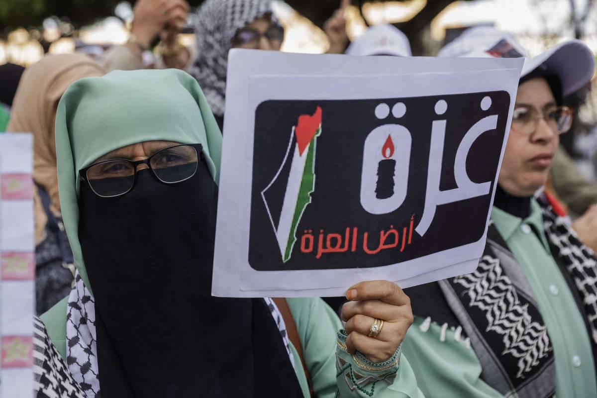 تظاهرة مغربية في الرباط لنصرة غزة