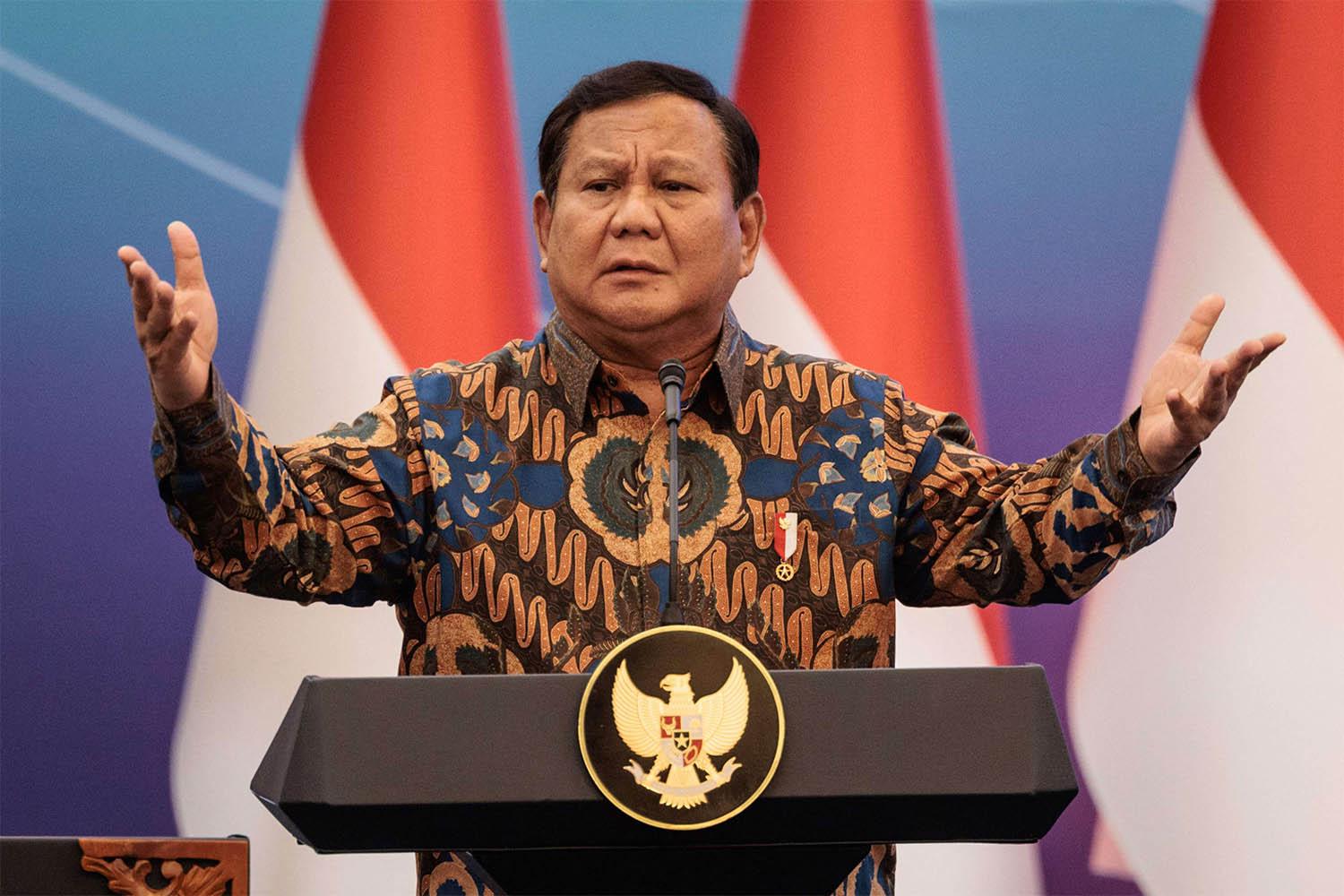 Indonesia's President Prabowo Subianto
