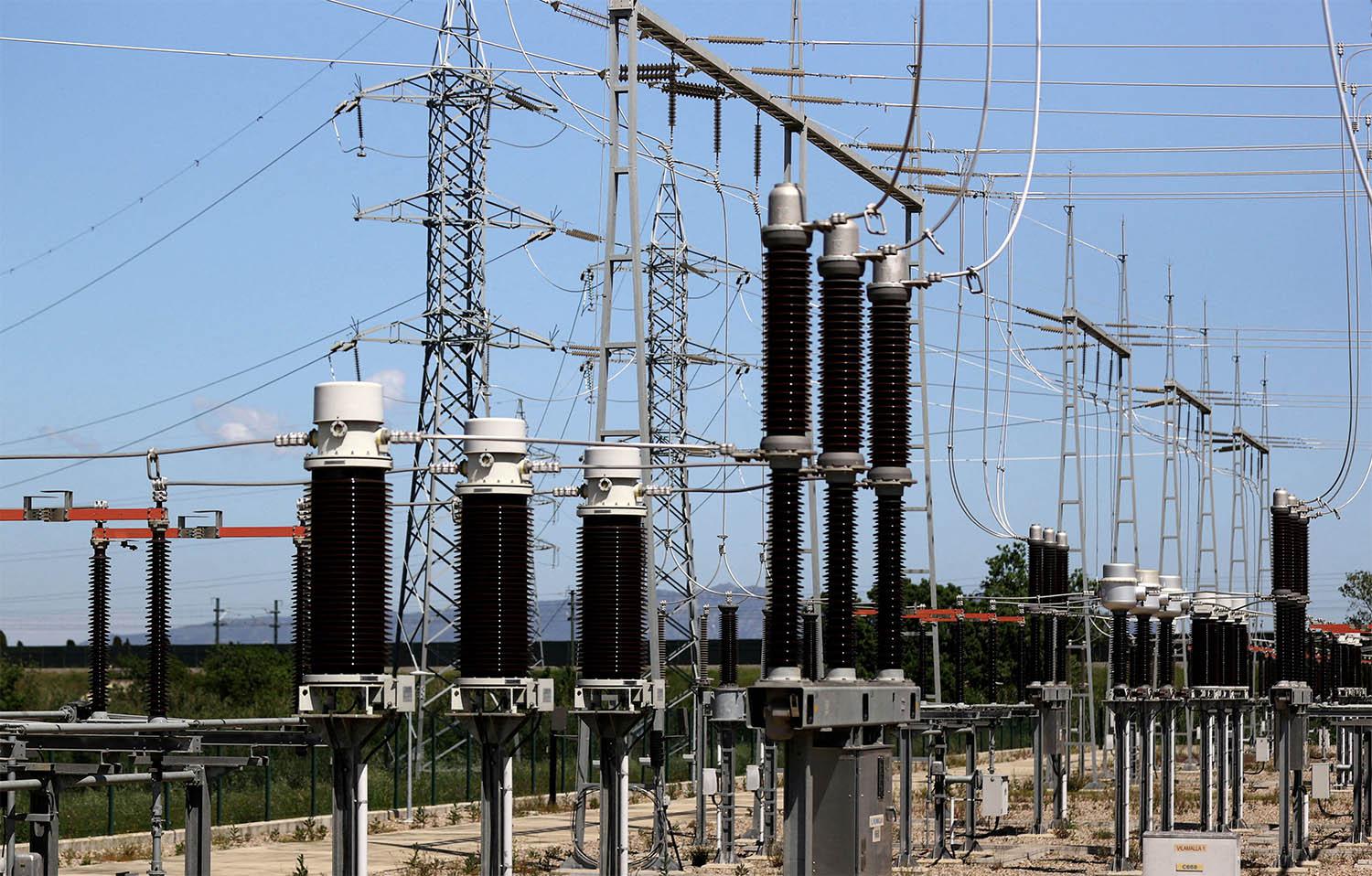 A view shows Santa Llogaia electrical sub-station connected to the interconnection grid between France and Spain