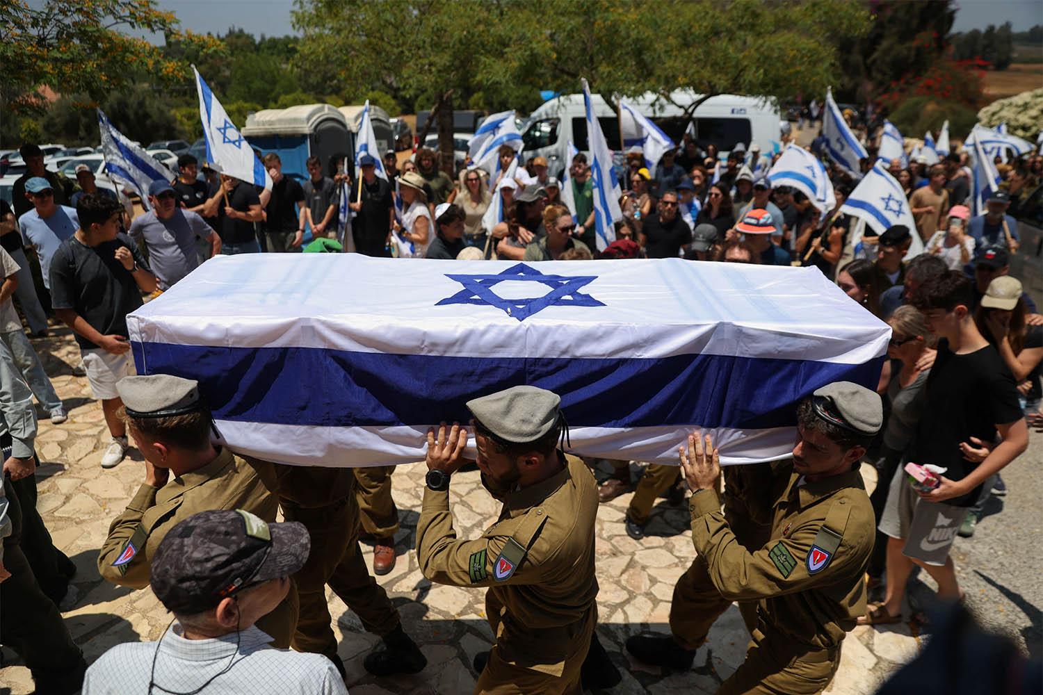Funeral of an Israeli soldier killed in Gaza