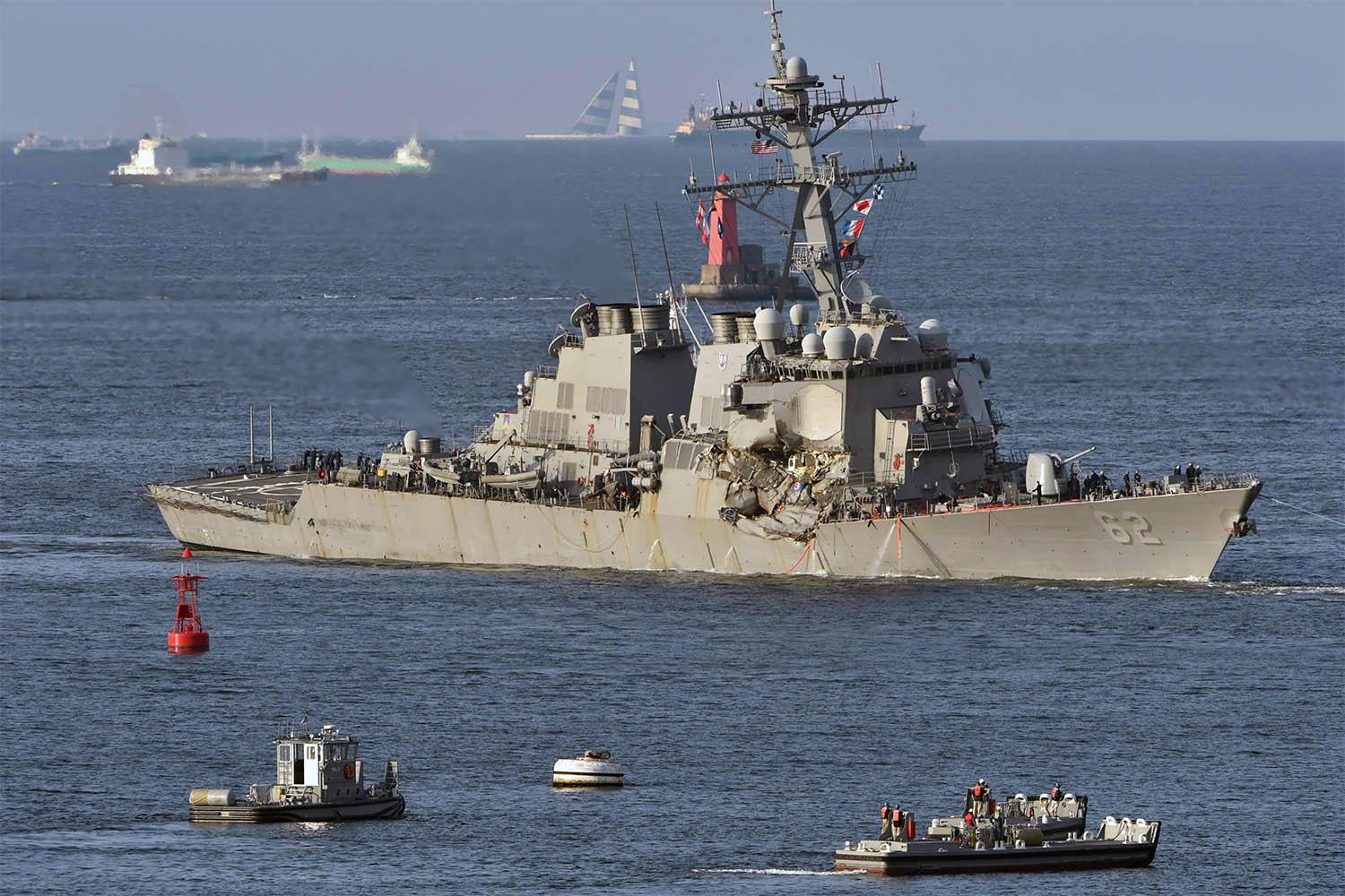 US Navy guided missile destroyer USS Fitzgerald 