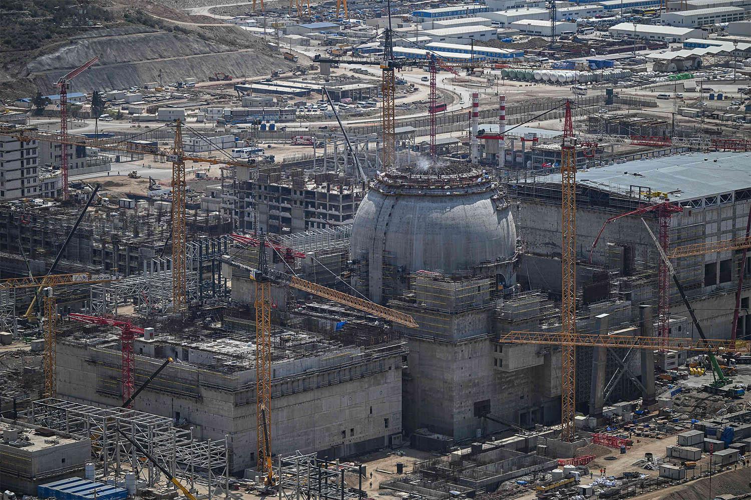 The construction of the Russian-built Akkuyu Nuclear Power Plant in Mersin Province