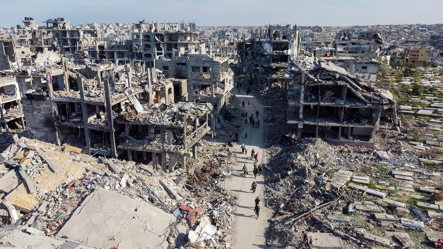 A sheer destruction of the Gaza Strip by Israel