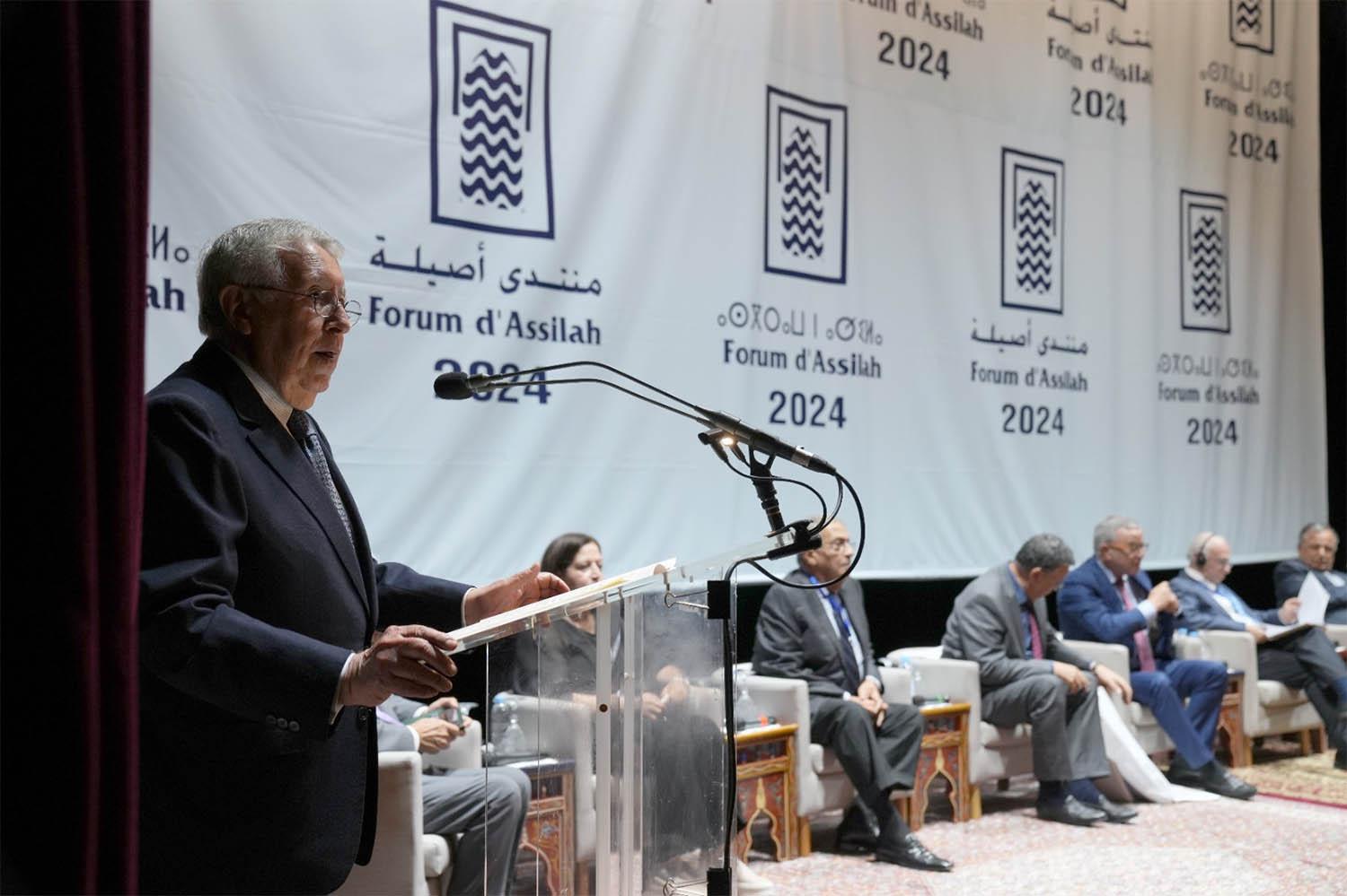 The late Mohamed Benaissa (L) at the Assilah Forum