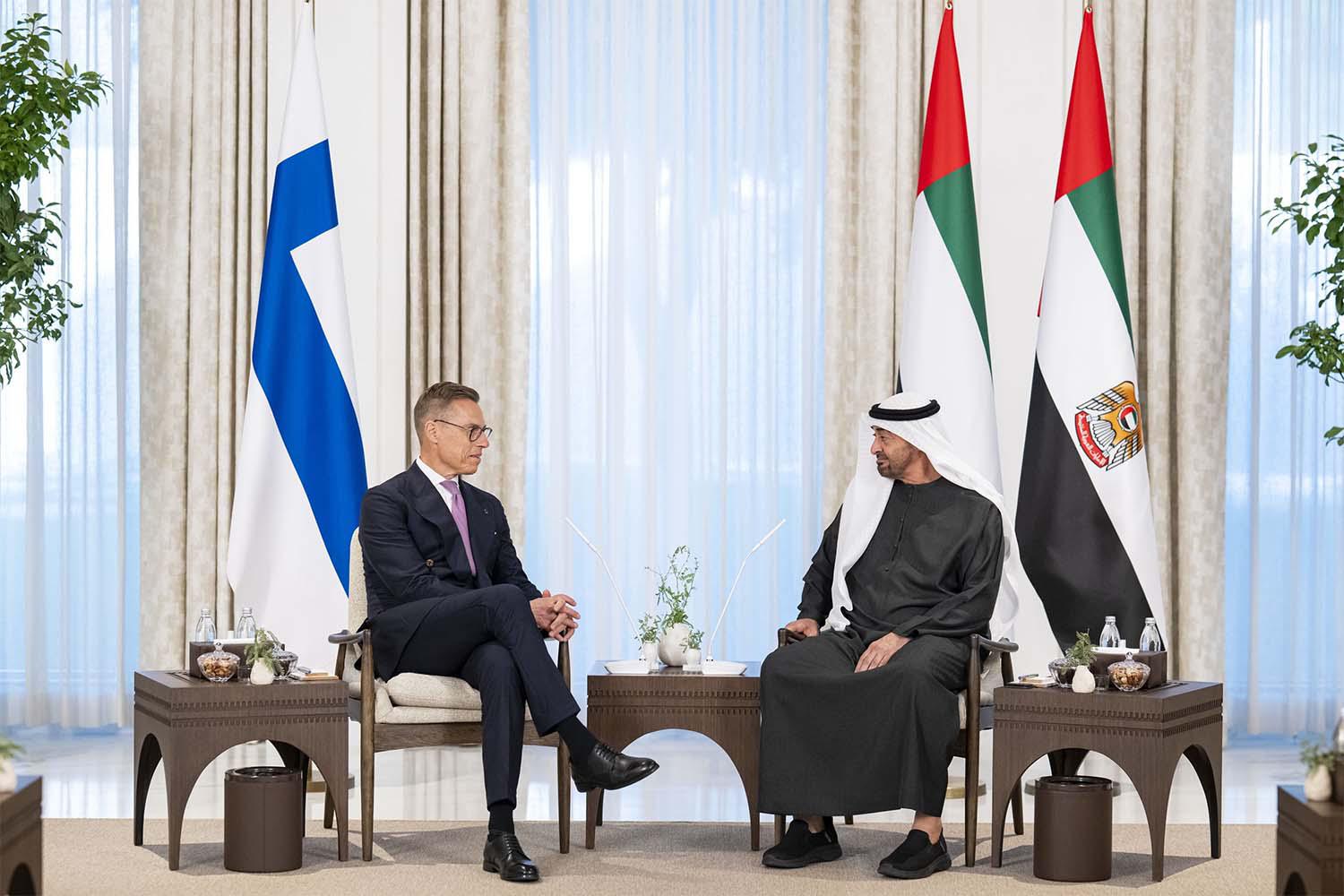 Sheikh Mohamed receiving Stubb