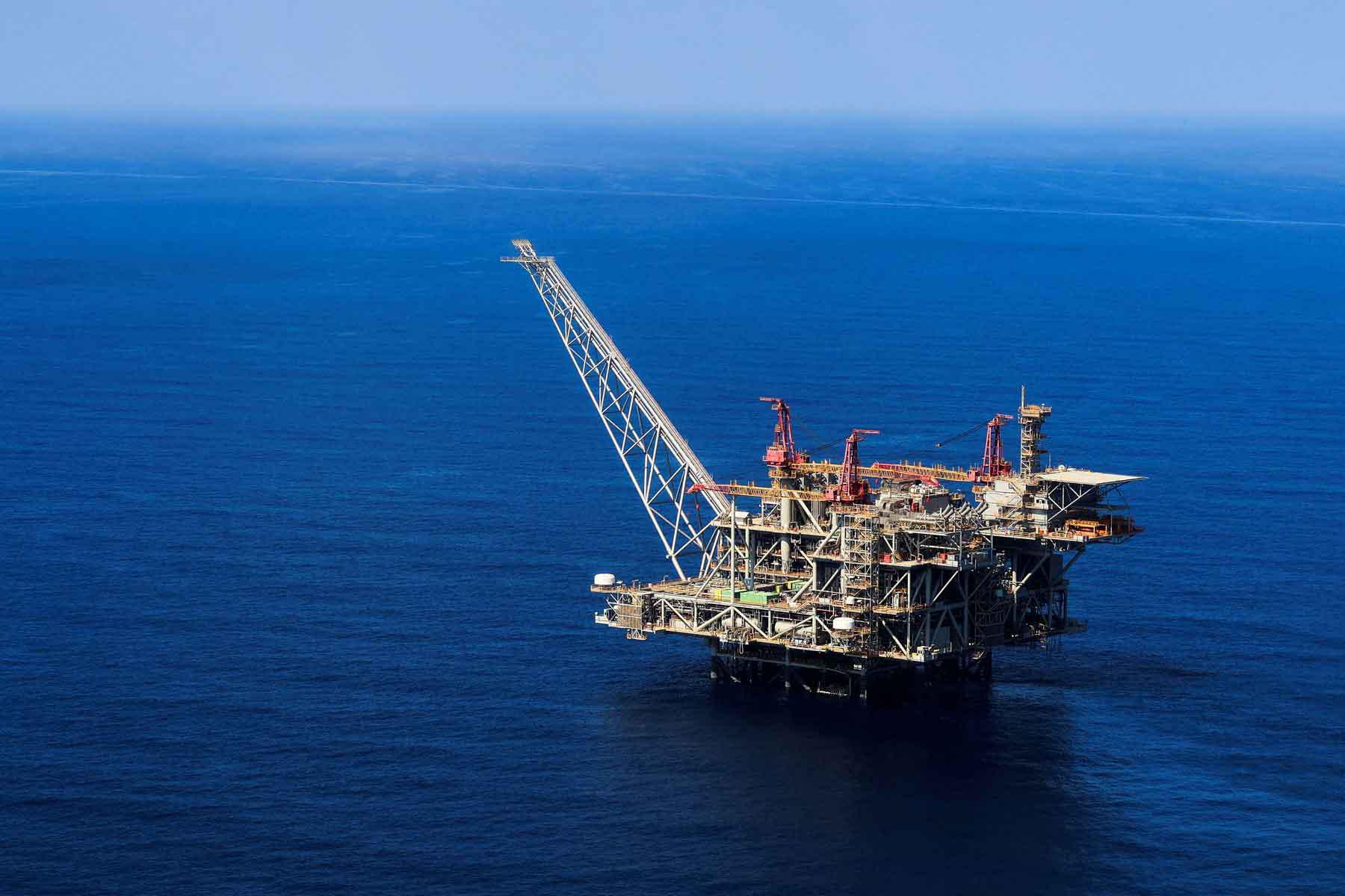 A view of the gas platform for Leviathan, Israel’s largest gas field.