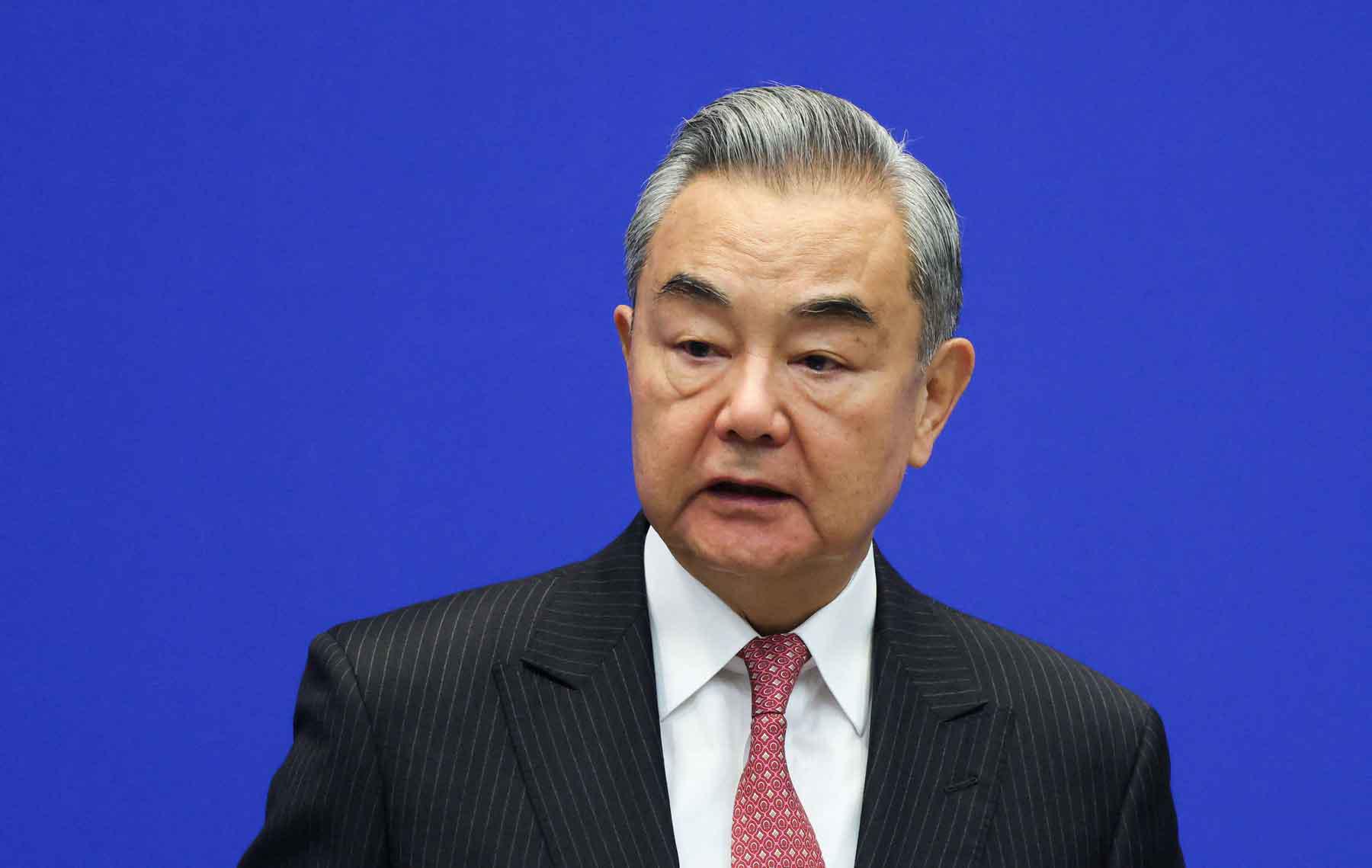 Chinese Foreign Minister Wang Yi speaks in Beijing, October 27, 2025. 
