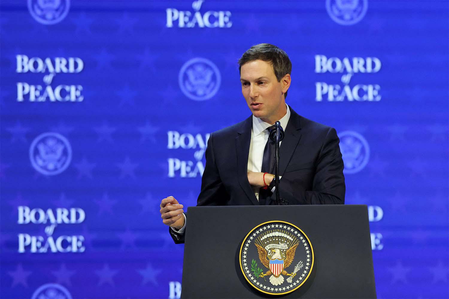 Kushner presented the proposal as part of the launch of Trump's "Board of Peace"
